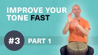 Beginners djembe  Lesson 3  Part 1  Tone technique [upl. by Airak651]