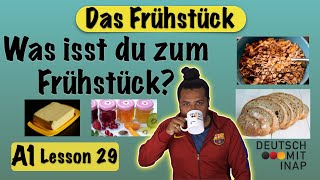 A1 German lesson 29  Essen und Trinken  das Frühstück  Breakfast  Vocabulary [upl. by Enom]