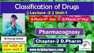 Classification of drugs  Pharmacognosy  L2 Unit1BPharm 4th sem  Chapter2 DPharm 1st Year [upl. by Doss210]