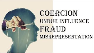 Coercion Undue Influence Fraud Misrepresentation  Indian Contract Act 1872  Law Guru [upl. by Billie]