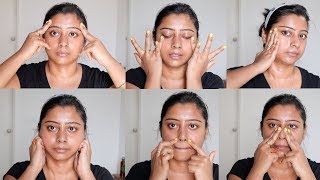 Antiaging Face Massage Techniques To Reduce Forehead wrinklesDouble Chin and Sagging Cheeks [upl. by Alletsirhc773]