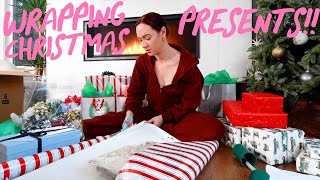 Wrapping Christmas Presents Vlogmas Day 18 [upl. by Oribella]