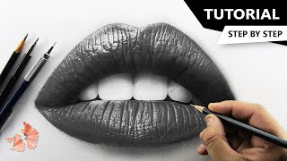 How to Draw Realistic LIPS  Tutorial for BEGINNERS [upl. by Hassett]