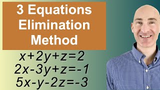 Solving Systems of 3 Equations Elimination [upl. by Elok]