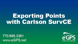 Exporting Points with Carlson SurvCE [upl. by Collyer]