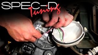 SPECDTUNING INSTALLATION VIDEO HOW TO REPLACE LIGHT BULBS ON TM PROJECTOR HEAD LIGHTS [upl. by Assirt]