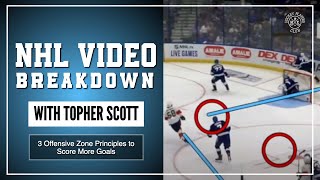 3 Offensive Zone Principles to Score More Goals  NHL Video Breakdown by Topher Scott [upl. by Keon840]