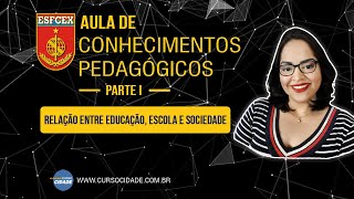 Aula de Conhecimentos Pedagógicos  Relação entre Educação Escola e Sociedade [upl. by Elysee728]