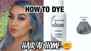 HOW I DYE MY HAIR AT HOME USING ADORE HAIR DYE  NICKI97 [upl. by Eseer]