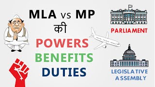 MLA vs MP Powers  Benefits  Duties  Qualification  Hindi [upl. by Nicola]