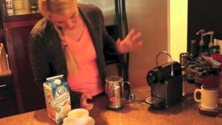 Nespresso Aeroccino Plus Frother Review Frothing Almond Milk [upl. by Adnert]